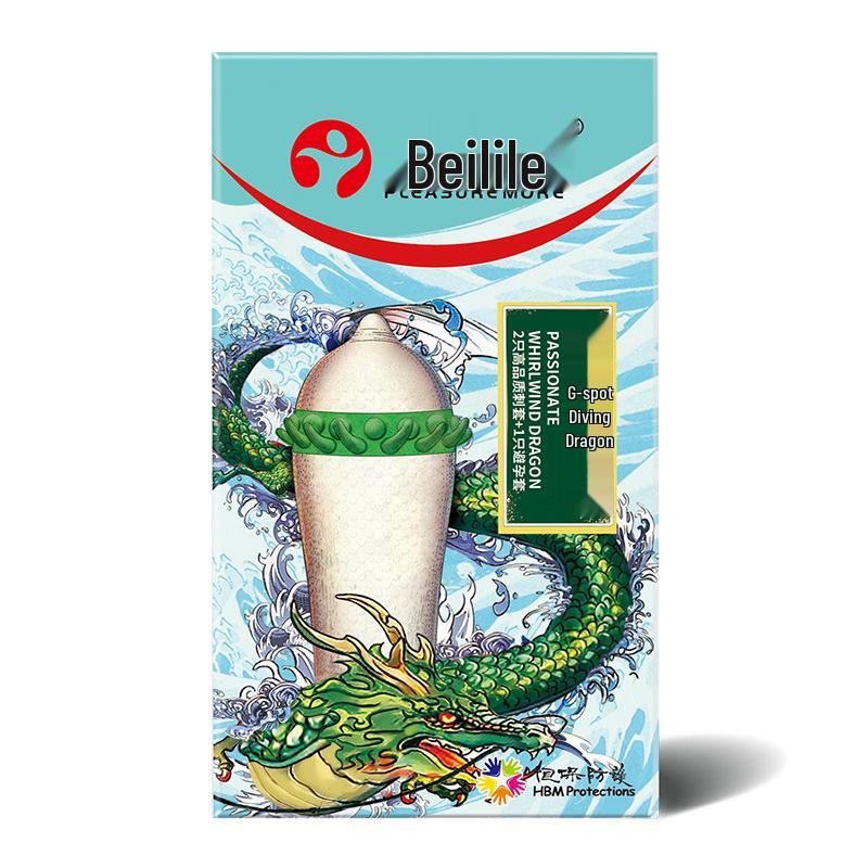 Bailile Wolf Tooth Spiked Condoms - Large Particles, 3 or 10 Pack, Adult Erotic Product