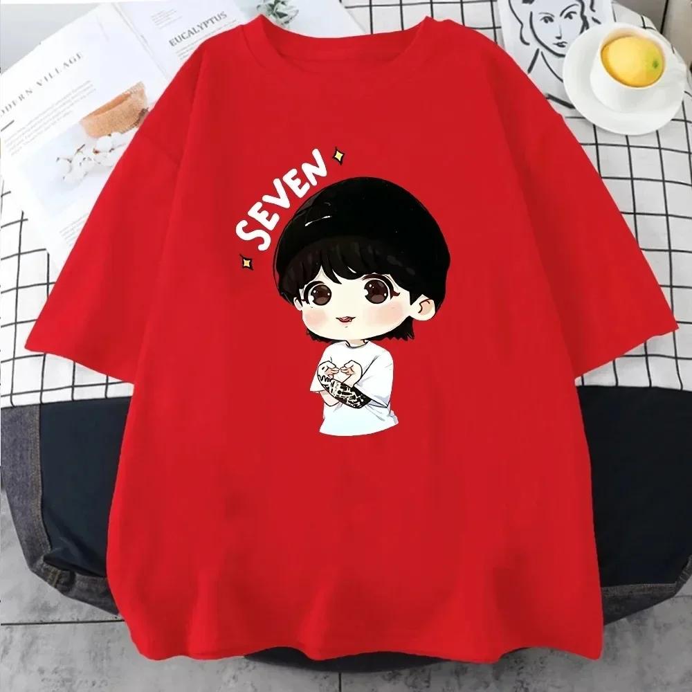 JungKook Seven T-shirt Harajuku WoMen's Aesthetic Fun Kawaii Short Sleeved Unisex Casual Sports Print T-shirt Women Clothing