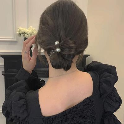TPU Telephone Line Hair Rope Elastic Pearl Ponytail Holder Elegant Transparent Hair Ring  Daily