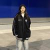 Koreansk vintage stjerne-grafisk trykk-gensere kvinner Harajuku Streetwear Zip Up-hettegensere Y2k Grunge Uformelle topper Dame