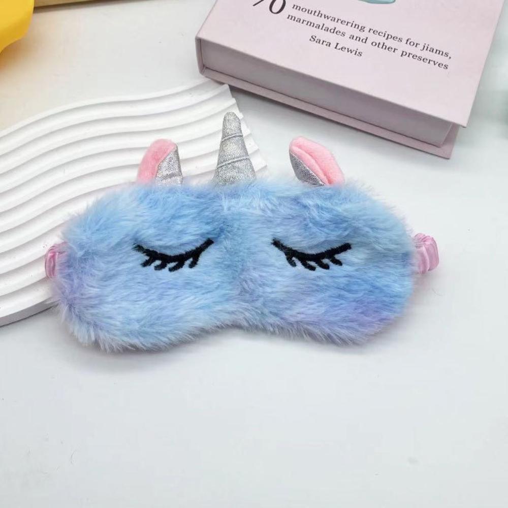 Мультяшная Милая Девочка Единорог Градиентный Цвет Плюшевая Маска для Глаз Домашний Сон Дневной Сон Солнцезащитная Маска для Глаз Маска для Сна