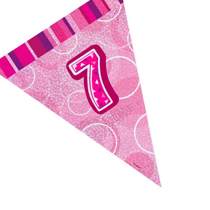Unique Party 7th Birthday Flag Banner