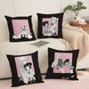 H-Happy S-Sugar Life Cushion Cover Soft Short Plush Pillow Cover Smooth Cozy Texture Aesthetic Cushion Case Home Decor