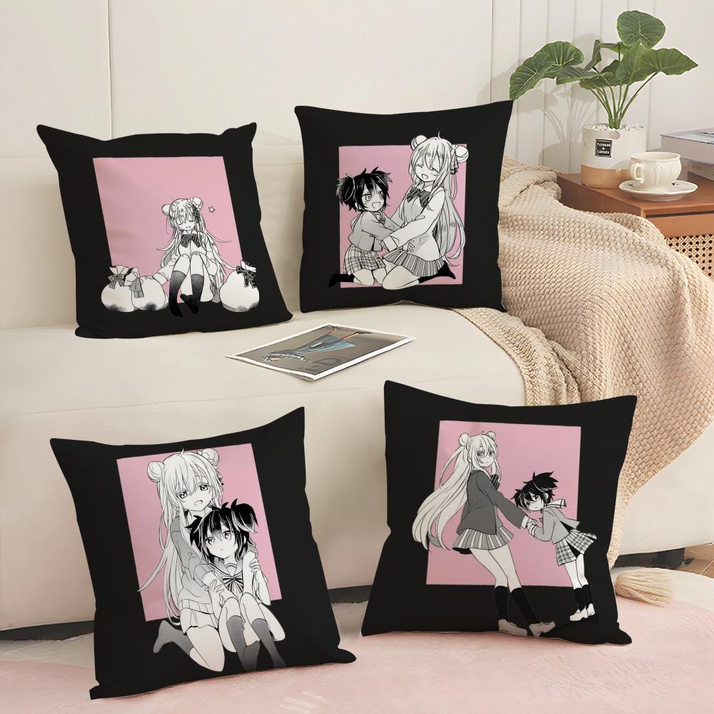 H-Happy S-Sugar Life Cushion Cover Soft Short Plush Pillow Cover Smooth Cozy Texture Aesthetic Cushion Case Home Decor
