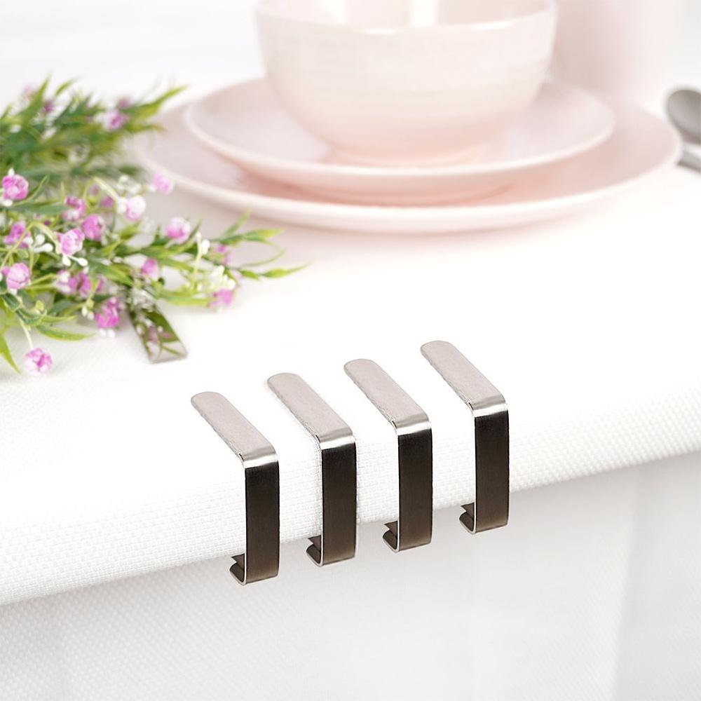 4x Steel Metal Clips Holder Clamp for Tablecloth, Oilcloth, Table Top