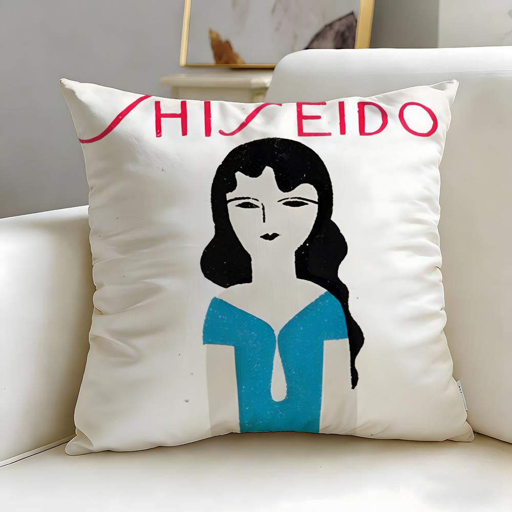 classic skincare brand Shiseido Cushion Cover Soft & Easy-Wash Pillow Case – Versatile for Couch, Bed, Travel and Office