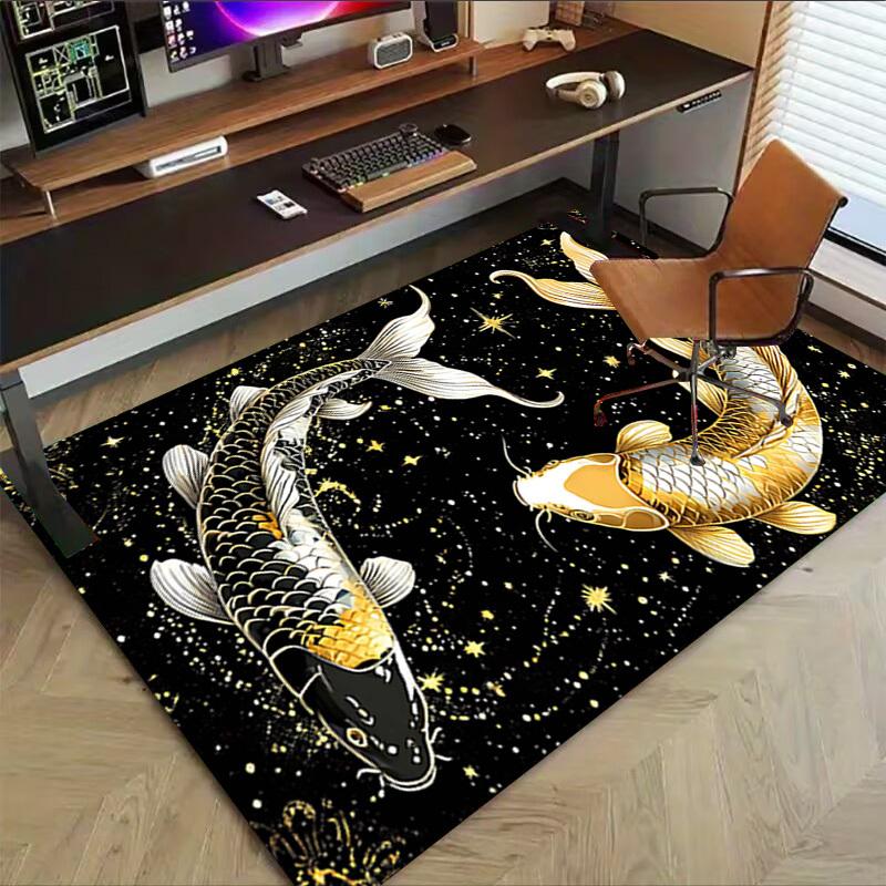 1 STuks Koi Vis Constellatie Extra Groot Antislip Vloerkleed, Kantoor, Familie, Studio   Groot Vloerkleed Binnenvloerkleden, Gedurfd Statement Stuk