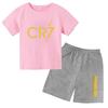 Summer CR7 Printed Short Sleeve Children Set Casual Fashion Tops and Shorts 2pcs Set Kid Boys Girls Sports Tshirts Set Outfits