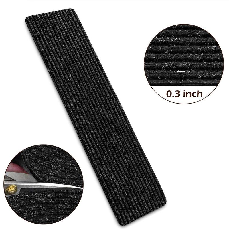 Non-Slip Stair Treads: Adhesive-Free, Cuttable, Wear & Dirt Resistant Mat for Stairs & Bathroom.
