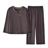 Women's Mid-Season Stretch Cotton Pajama Set - Long Sleeve Top & Pants