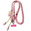 Detachable Flowers Phone Lanyard Cross-body Phone Woven Chain Crossbody Phone Charm  Activity