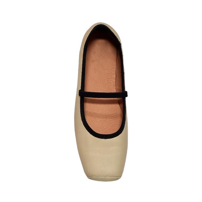 ~Mary Jane Schuhe mit Schlitzen und eckiger Spitze sind bequem und leicht und weich im Mund. Leopardenmuster-Ballerinas für Damen