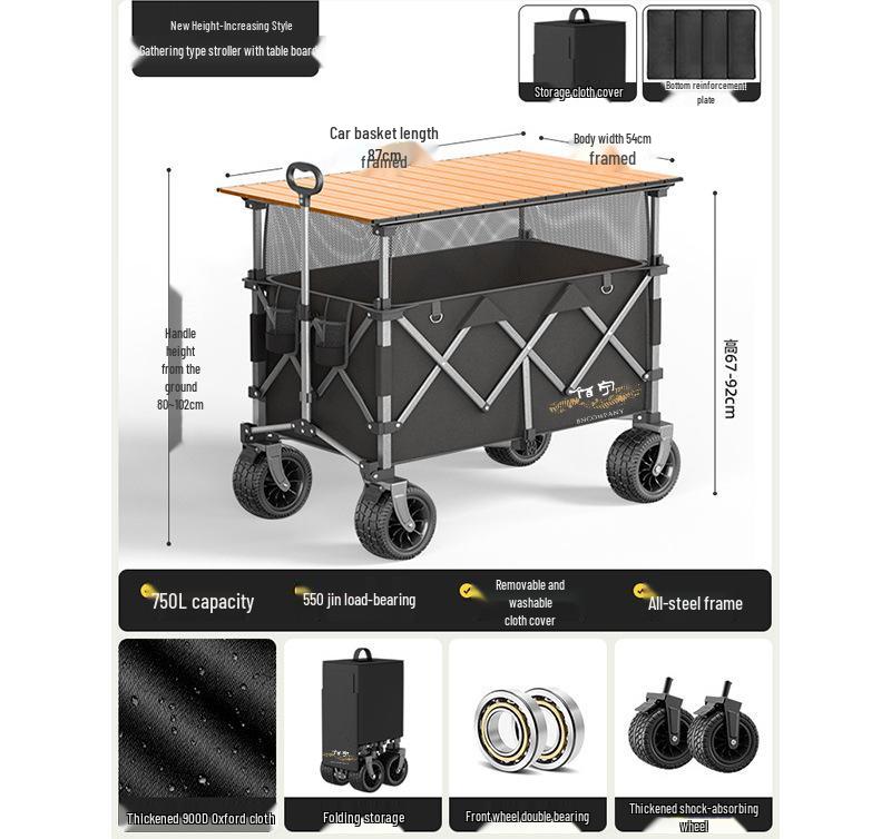 Tragbarer Falt-Campingwagen für Outdoor-Picknick- und Camping-Abenteuer