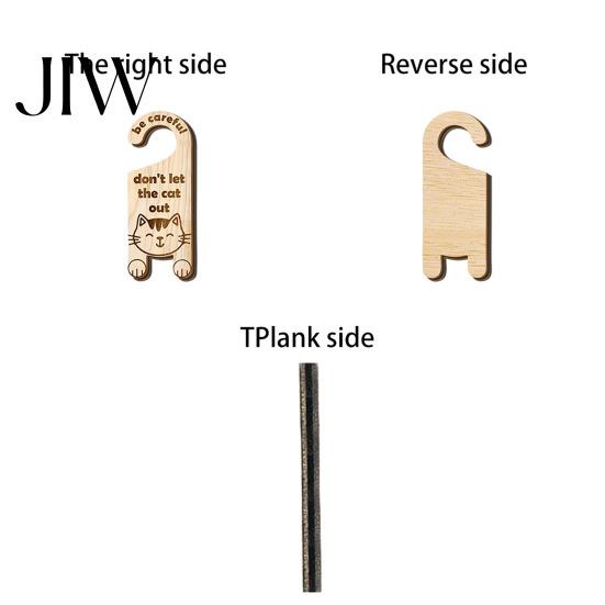 Pet Shop Door Sign Cat Warning Handle Sign, Wooden Cartoon Hanging Reminder, Escape Prevention Safety Knob Hanger, for Bedroom And Entryway Doors Cafe