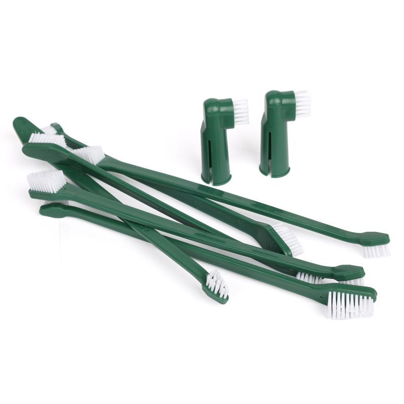Pet Double headed Toothbrush Set Double Head Dog Toothbrush Dog Cat Oral Cleaning Cat Dog Convenient Finger Brushes