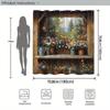 Wasserdichter Floral Garden Duschvorhang Badezimmer Deko Rustikales Blockhaus Cottagecore Stil Polyester Einsatz Waldmotiv Druck Duschvorh