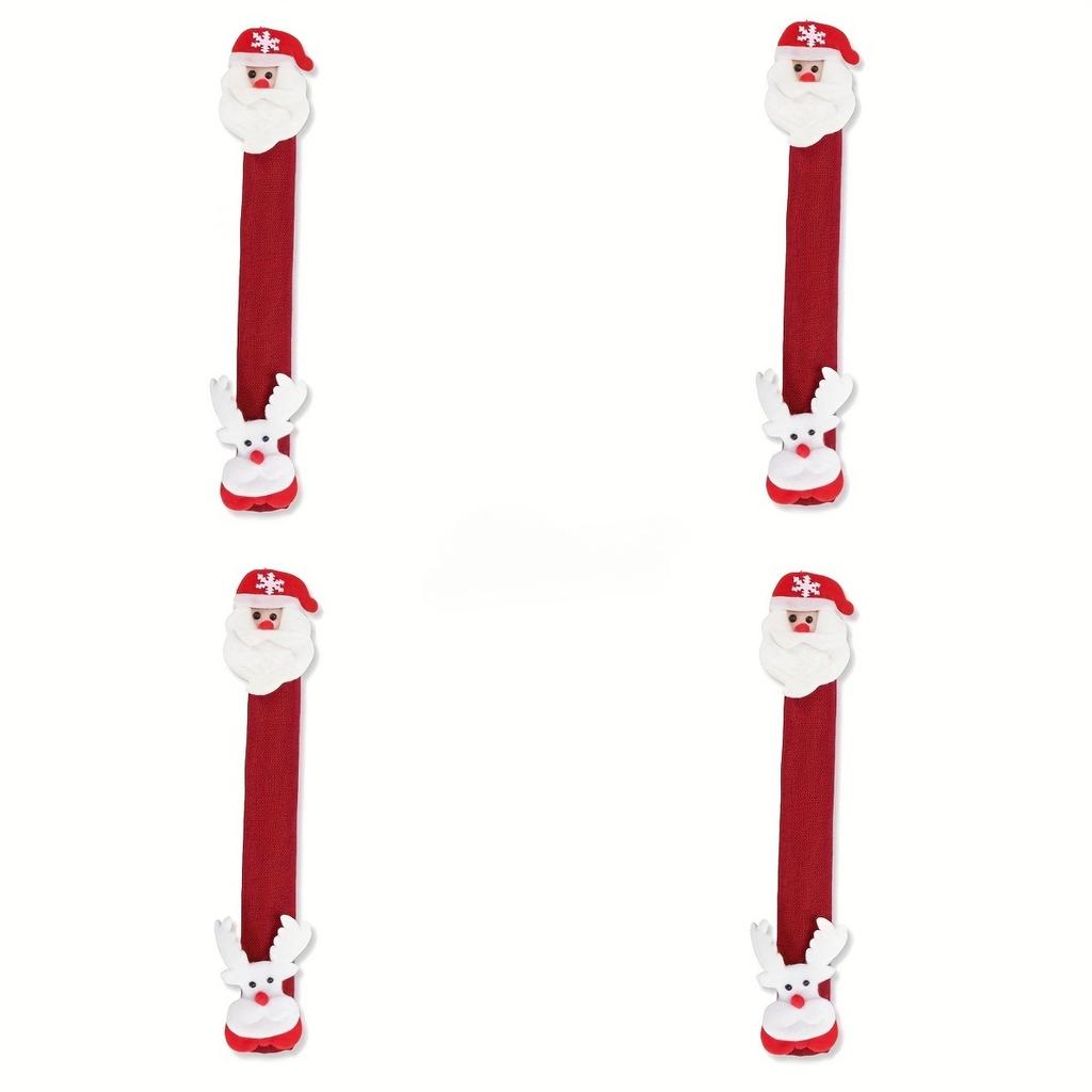Christmas Refrigerator Handle Santa Snowman Kitchen Appliance Covers Christmas Kitchen Decor,Microwave Handle Protector Covers
