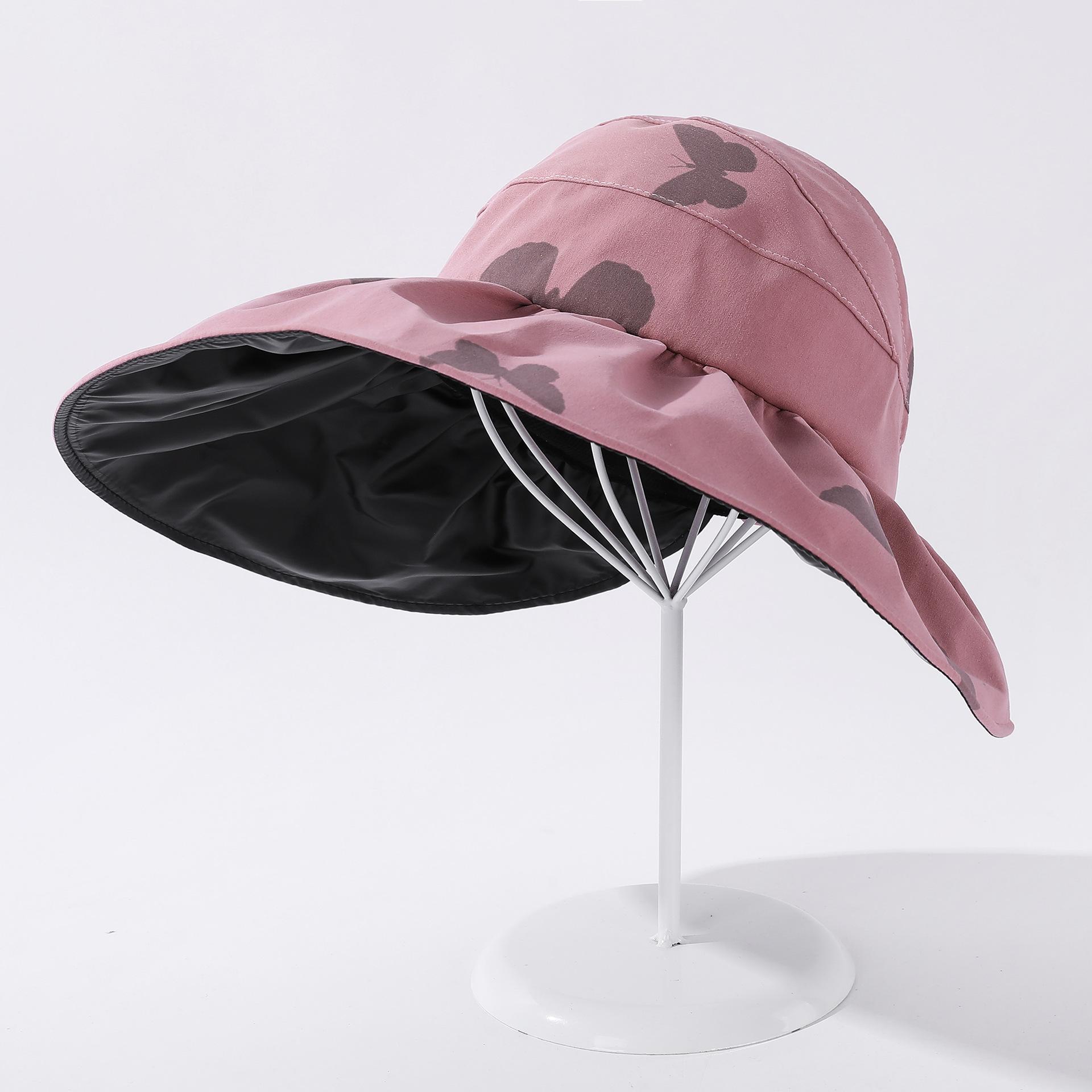 

Универсальная шляпа Простой однотонный женский солнцезащитный рыбацкий шляпа розовый