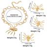 Exaggerated Gold Alloy Spider Pendant Necklace, Ring, Brooch, and Earrings Set
