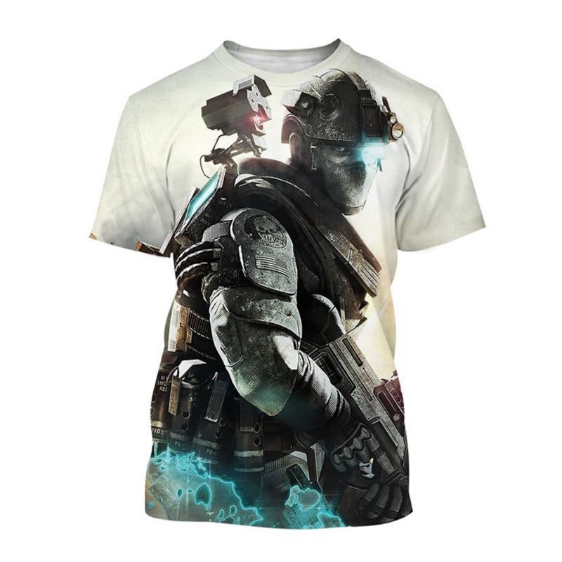 Popular Shooting Games Summer Fashion Creative Design Patterns 3D Printing Stimulating Trendy Cool Personalized T-shirt