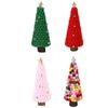 Wood Sculpture Christmas Tree Statue Decoration Collection Xmas Tree Figurine Ornament for Indoor Cabinet Office Housewarming