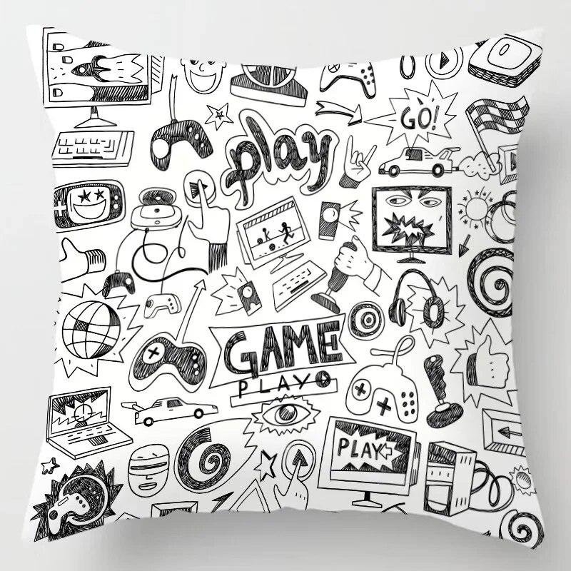 Home Decor TV Game Fan Style Square Pillowcase Cushion Cover Anime New Design Gamer Grip Printed  45x45 Gift for Kids