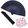 [Osaka Choseido] Folding Fan for Women, Stylish, Business Use, Includes Fan Case and Handkerchief, A