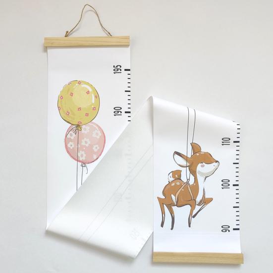 Baby Height Ruler Cartoon Pattern No Odor Cloth Removable Baby Growth Ruler for Children