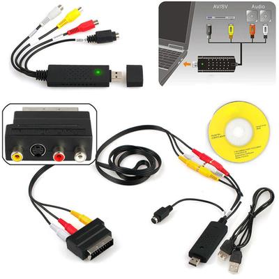 USB 2 Video-DVD zu Audio-VHS Konverter Aufnahme HDD-Karte Scart RCA Adapter