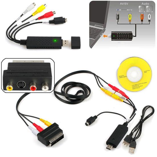 USB 2.0 Video Audio VHS to DVD HDD Converter Capture Card Scart RCA Adapter