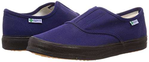 Nissin Rubber Hyper V Work Shoes, #1000, Non-Slip, Lightweight, No Toe Cap, Men's, Navy, Size 24.0 cm, 2E