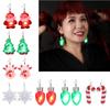 Christmas Party Earrings LED Lights Christmas Tree Glowing Dangler Glow in the Dark Snow Eardrop Easter Present Gift