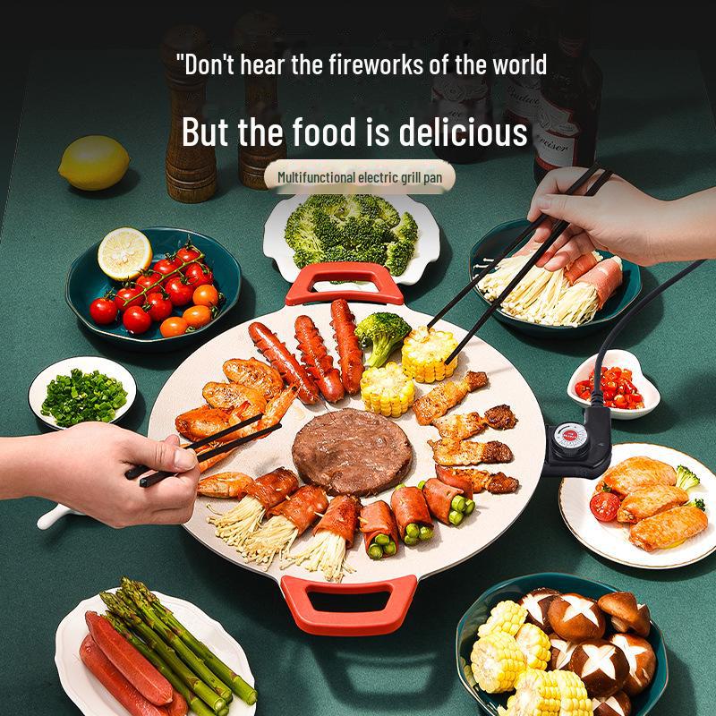 Griglia elettrica multifunzionale coreana antiaderente senza fumo per la casa
