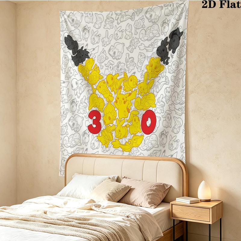 Pikachu Printed Tapestry – Wall Hanging for Bedrooms, Dorms, and Home Decor