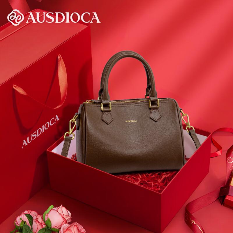 Aodi Jia Women s Genuine Leather Boston Handbag