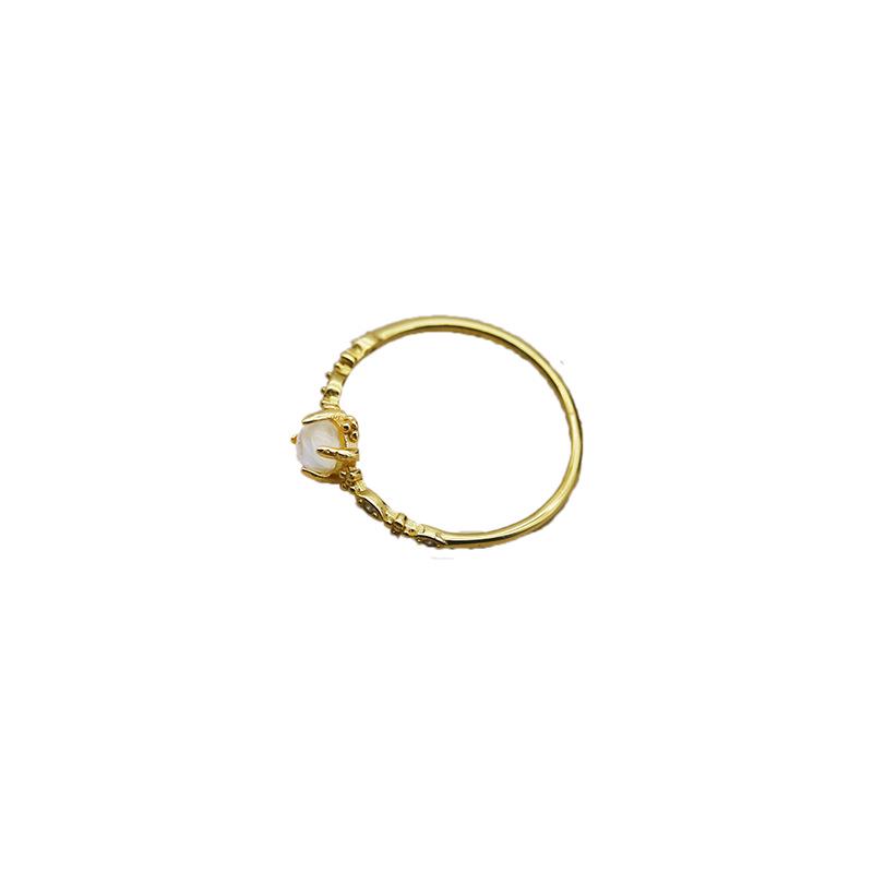 S925 Sterling Silver Moonstone Women's Ring - Light Luxury Niche Design