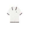 Northern Deer French Style Striped Knit Polo, Lyocell & Triacetate Short Sleeve