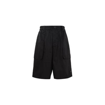 Solid Color Loose Fit Straight Leg Shorts Men Shorts Black H63026