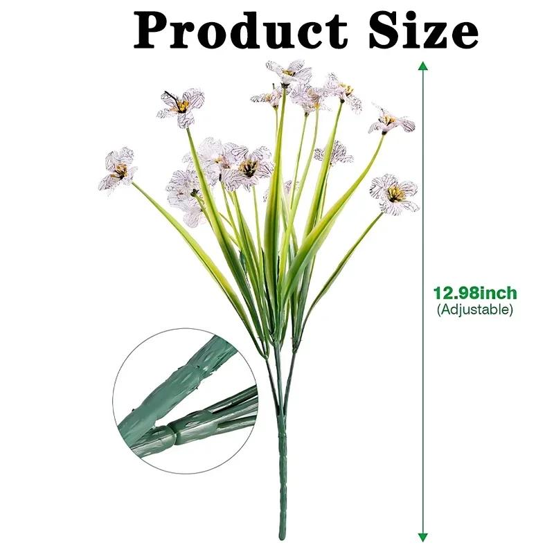 2-16PCS Artificial Flowers UV Resistant Faux Plastic Shrubs Plants Outdoor Garden Patio Porch Home Wedding Farmhouse Decorations