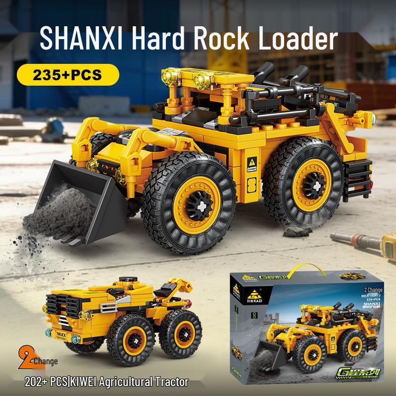 KaiZhi 2-in-1 Excavator & Bulldozer Model Building Blocks for Kids Box Size: 38x27x7cm