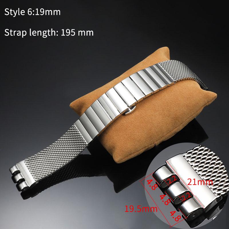 17 19 20 21 23mm cinturino solido in acciaio inossidabile per orologi Swatch YCS YAS YGS IRONY YGS749 Braccialetto da polso di ricambio da uomo