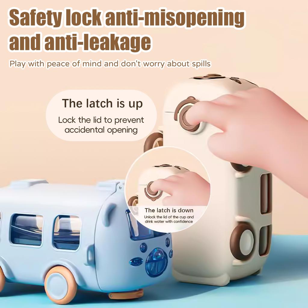 Sommer-Trinkbecher für Kinder, Silikon-Trinkbecher, 14 Jahre, Junior-Trinkbecher, 500 ml, Cartoon-Auto-Becher mit Tragegurt