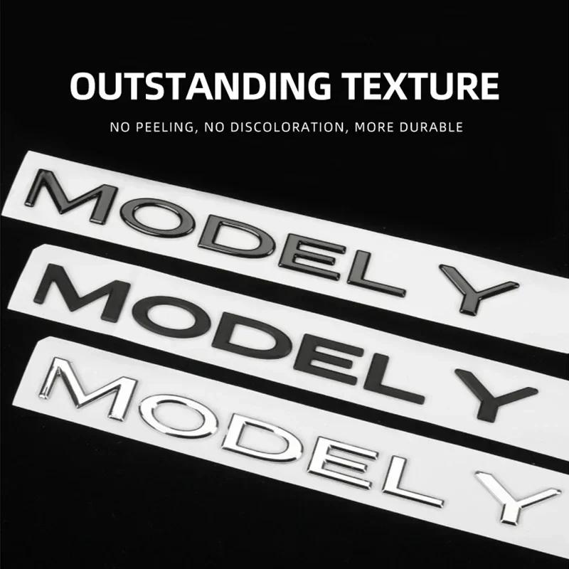 Autoaufkleber Tesla 3D ABS Logo Emblem Buchstaben Auto Kofferraumplakette Hintere Buchstabenbeschriftung Galvanisiert Für Tesla MODEL 3 Y Zubehör