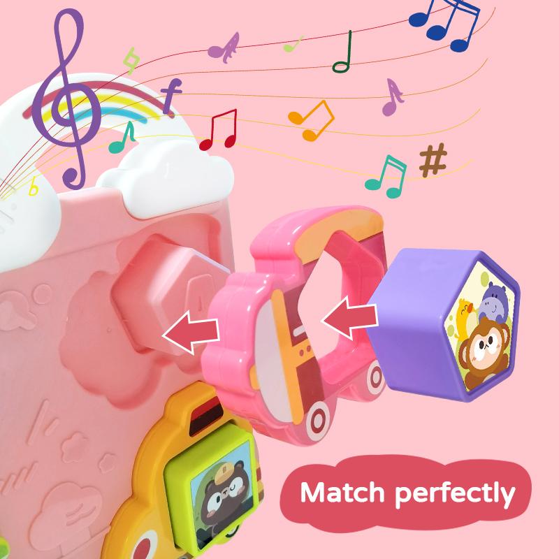 Montessori Baby Shape Cognitive Matching Board Game with Sound Intelligence Training Music Toys Early Educational Puzzle Toys