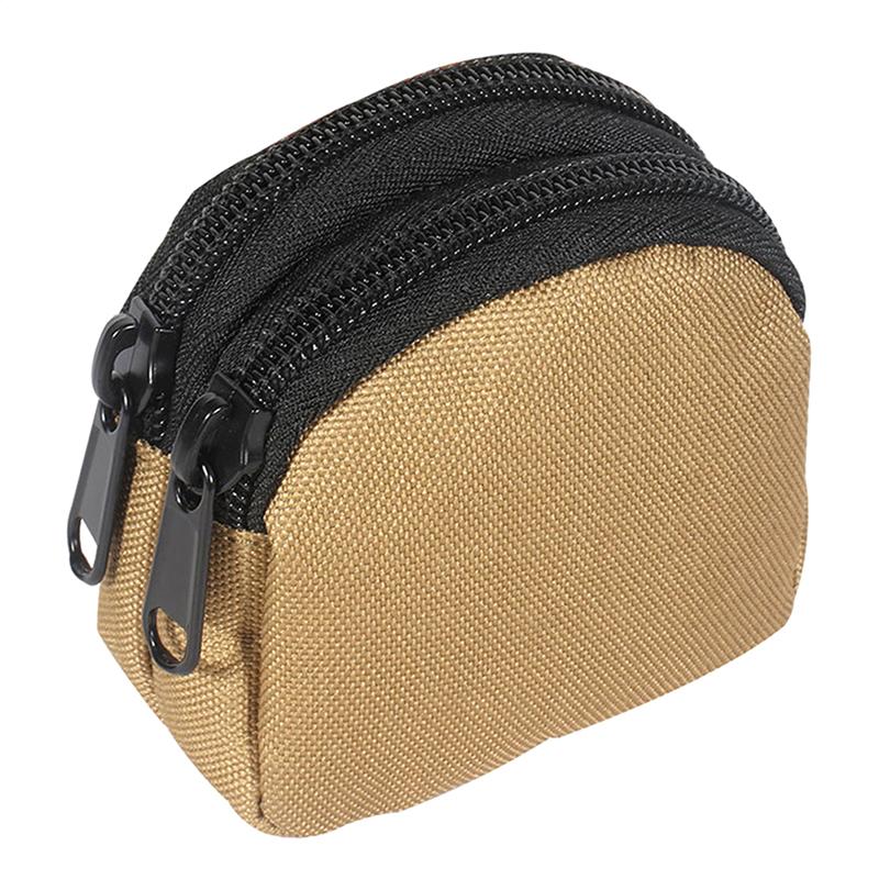 

Нейлоновый двойной карман на молнии для монет, мужской уличный кошелек, легкий небольшой держатель для карт, сумка для хранения ключей, поясная сумка хаки