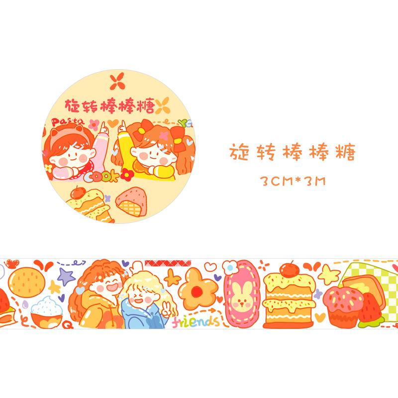 1pcs Washi Tapes DIY Japanese Paper Colorful Fairy Tale Town Masking Tape Decorative Adhesive Tapes Scrapbooking Stickers