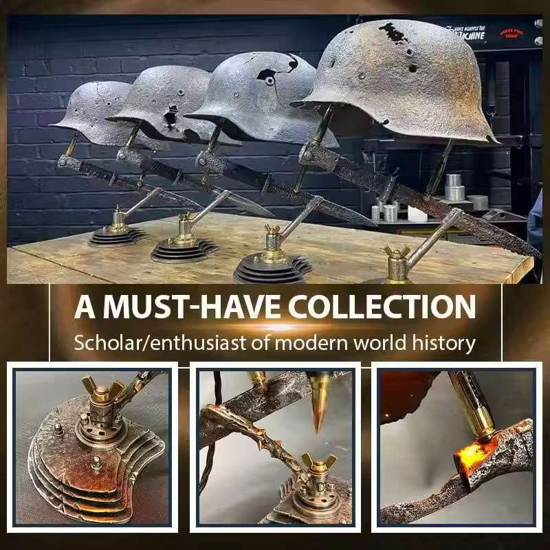 War relic lamp, commemorative historical resin desktop decoration, USB charging desk lamp, home decoration item