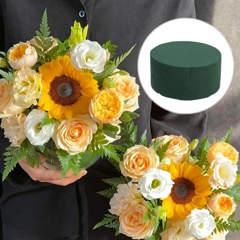 Round Floral Foam Blocks DIY Absorbent Floral Foam Brick Wet Dry Florist Sponge Bricks Garden Flower Mud Absorb Water Foam Block