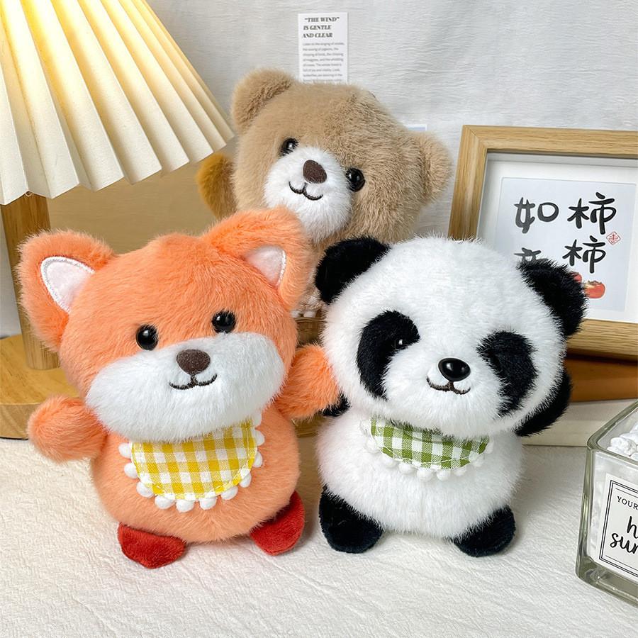 Adorable Plush Animal Keychain Featuring Cute Bear Pig Rabbit Panda And Fox Designs