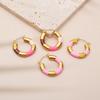 INS Dripping Stainless Steel Earrings Hip-hop Simple Geometric Round K Gold-plated Vacuum Plating New Models